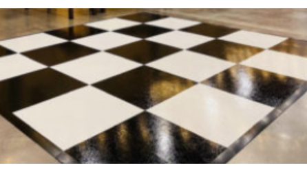 Black and White Slate Dance Floor 9x9