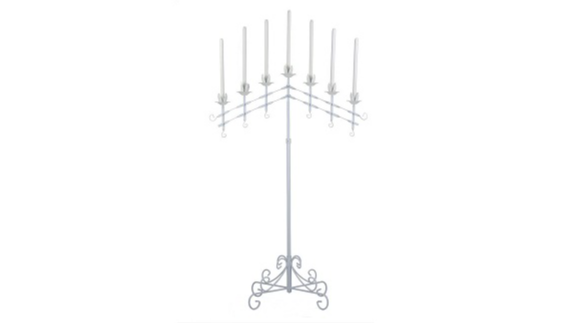 Lighting White 7 Branch Adjustable Candelabra Pair