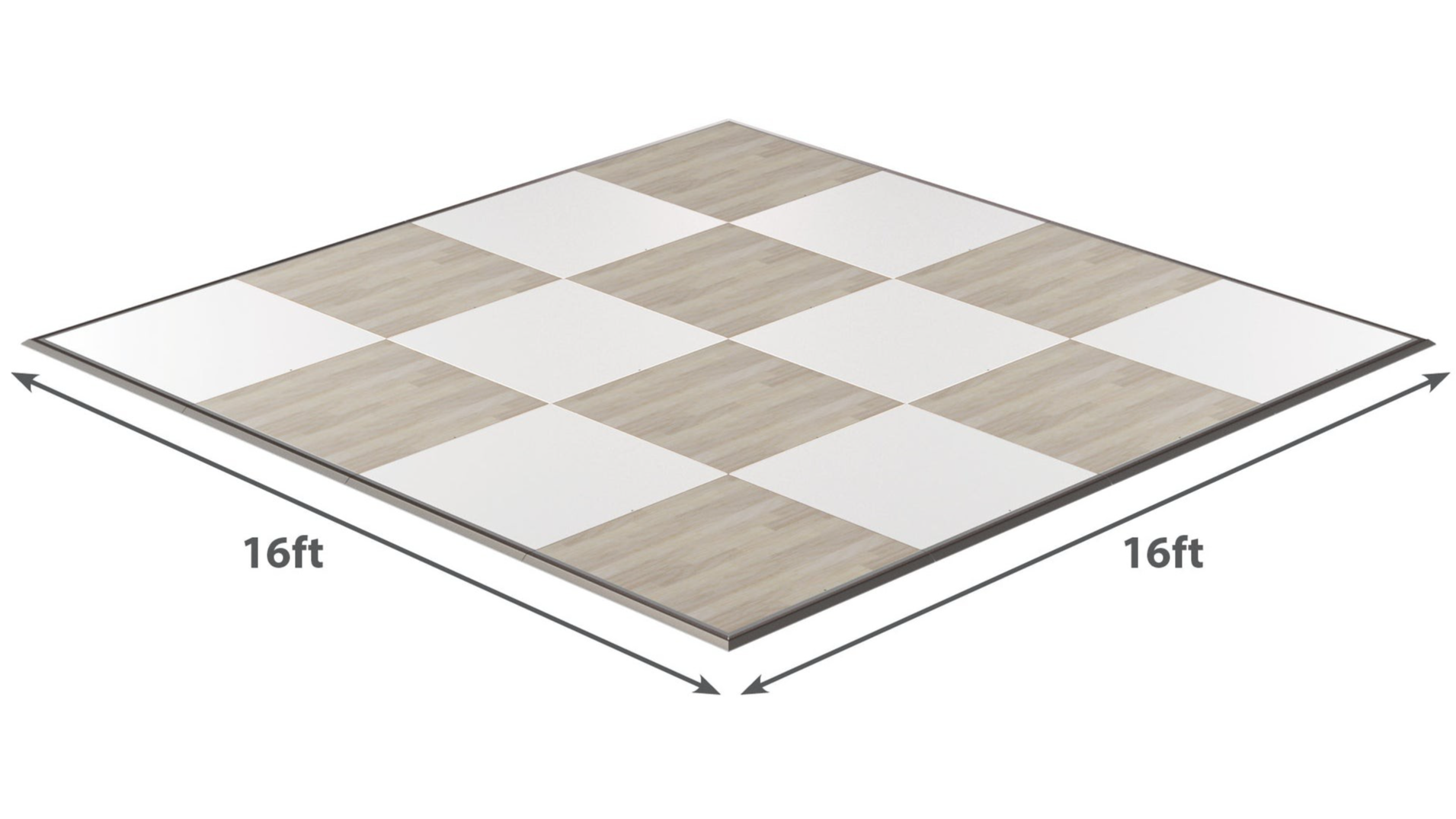 Maple & White Checker Dance Floor - 16'x16'