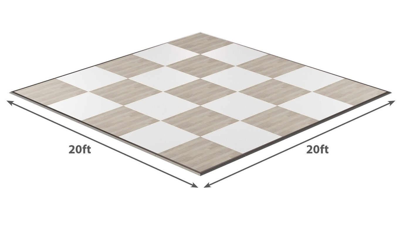 Maple & White Checker Dance Floor - 20'x20'