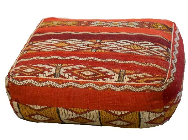 Red Patterned Floor Cushion