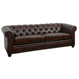 Traditional Brown Leather Sofa rental New York, NY