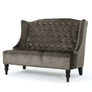 Charcoal Velvet Settee rental New York, NY