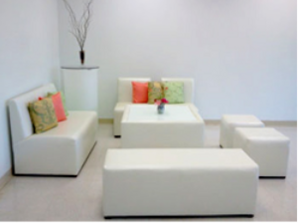 White Modern Lounge Set rental New York, NY