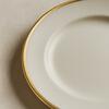 White with Gold Rim Dinner Plate rental in Chicago, IL