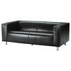 Sofa - black split leather rental in Chicago, IL
