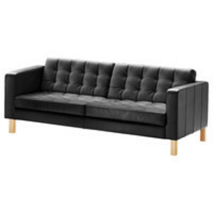 Black Tufted-Leather Sofa rental Chicago, IL