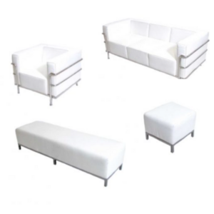 White Modern Lounge Set rental Las Vegas, NV