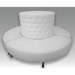White Leather Round Banquette rental Austin, TX