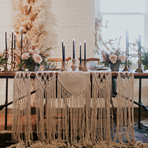 Macramé Table Drape rental Dallas-Ft. Worth, TX