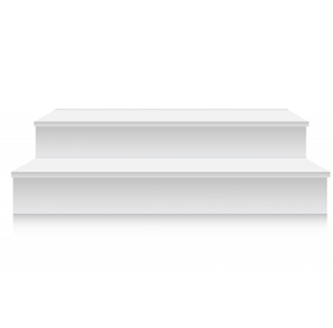 White Stage Steps- 18”h x 3’w” rental Dallas-Ft. Worth, TX