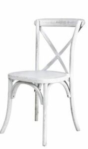 Cross-back Whitewash Chair rental Houston, TX