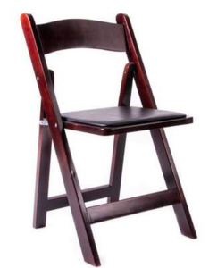 Mahogany Resin Padded Folding Chair rental Chicago, IL