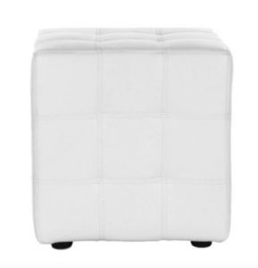 White Square Leather Ottomon rental Los Angeles, CA