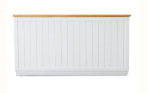 6' White Wood Shiplap Bar Front rental San Diego, CA