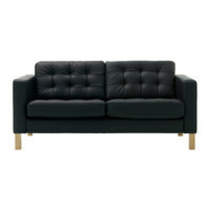 Black Tufted-Leather Loveseat rental Atlanta, GA