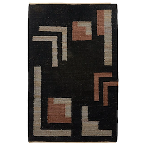 5x8 Black Geo Jute Rug rental Phoenix, AZ