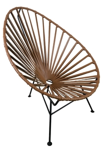 Brown Leather Woven Chair rental Denver, CO