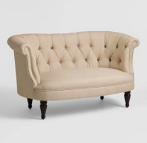 Ivory Button Loveseat rental Denver, CO