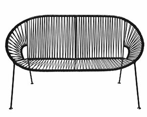 Black PVC Cord Loveseat rental Atlanta, GA