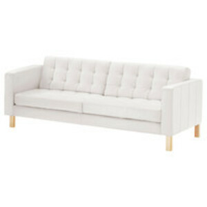 White Tufted-Leather Sofa rental Denver, CO
