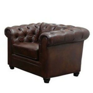 Traditional Brown Leather Armchair rental Denver, CO