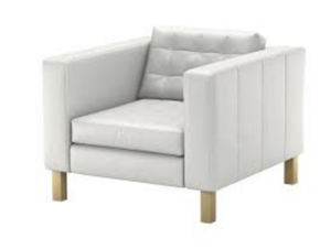White Leather Armchair rental Denver, CO