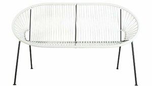 White PVC Cord Loveseat rental Salt Lake City, UT