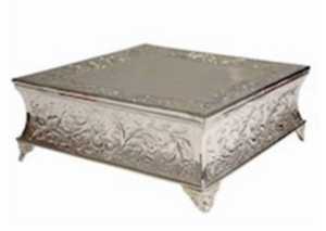 Square Silver Cake Stand rental Denver, CO