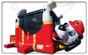 Fire Dog Bounce House Slide Combo rental Phoenix, AZ