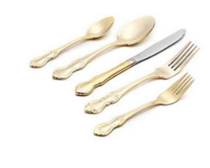 Crown Gold Flatware rental Philadelphia, PA