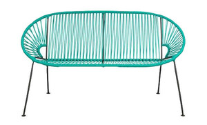 Teal PVC Cord Loveseat rental Atlanta, GA