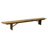 Natural wood bench rental in Philadelphia, PA