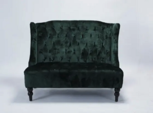 Emerald Velvet Settee rental Denver, CO