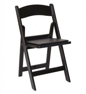 Black Padded Resin Folding Chair rental Austin, TX