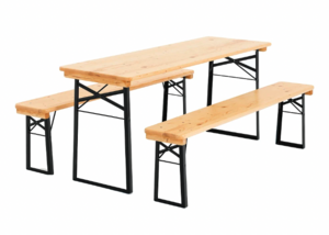 Natural Table and Bench Set rental Miami-Ft. Lauderdale, FL