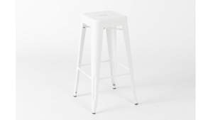 White Barstool w/ Wood Seat rental Los Angeles, CA