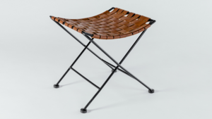 Square Woven Leather Stool rental Los Angeles, CA