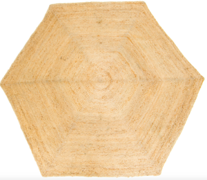 Hexagon Jute Large Rug rental Los Angeles, CA