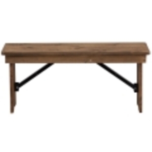 Rustic Wood 40" Bench rental Chicago, IL
