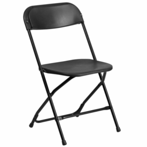 Black Plastic Folding Chair rental Westchester, NY
