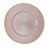 13" Pink Aurora Glass Charger with Gold Trim rental in Dallas-Ft. Worth, TX