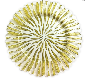 13" Gold Sunburst Glass Charger rental Dallas-Ft. Worth, TX