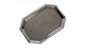 Octagonal Beaded Border Serving Tray rental Nashville, TN