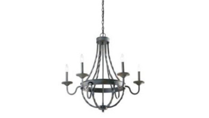Chandelier 6 Light Wrought Iron 30" x 30.5" rental Nashville, TN