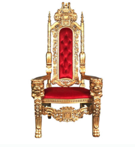 Ruby Red and Gold Throne Chair rental Las Vegas, NV
