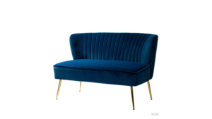 Navy Blue Velvet Loveseat rental Houston, TX