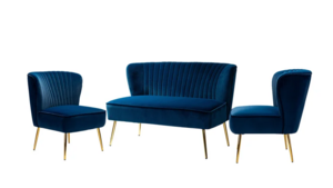 Navy Blue Velvet Lounge Set rental Houston, TX