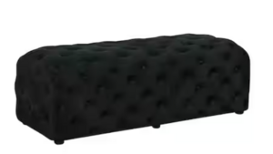 Black Tufted Ottoman rental Houston, TX