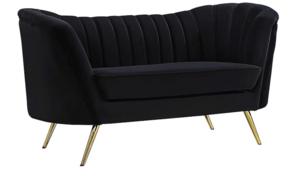 Black Denise Loveseat rental Houston, TX